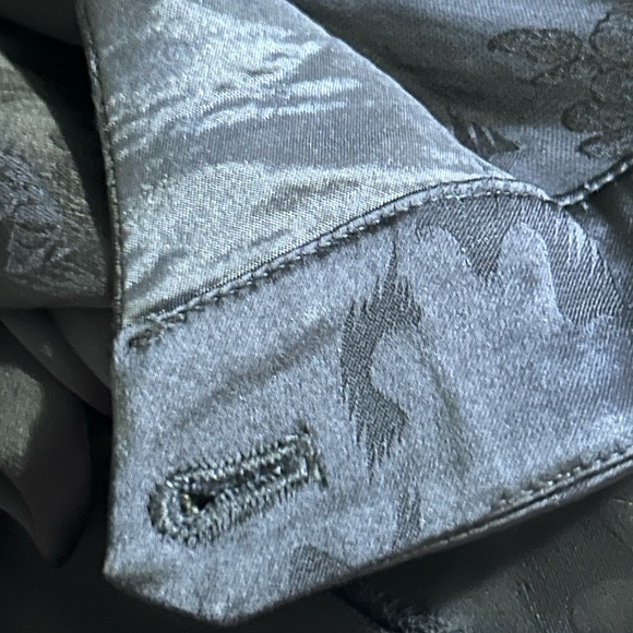 $395 NWT THEORY Size 4 HIGH RISE WIDE SLIT JACQUARD VISCOSE PANTS DEEP NAVY - Picture 10 of 16